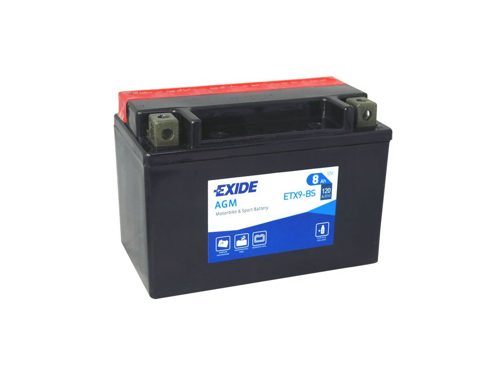 Akumulator EXIDE YTX9-BS/ETX9-BS 12V 8Ah 120A - Autobatérie pre