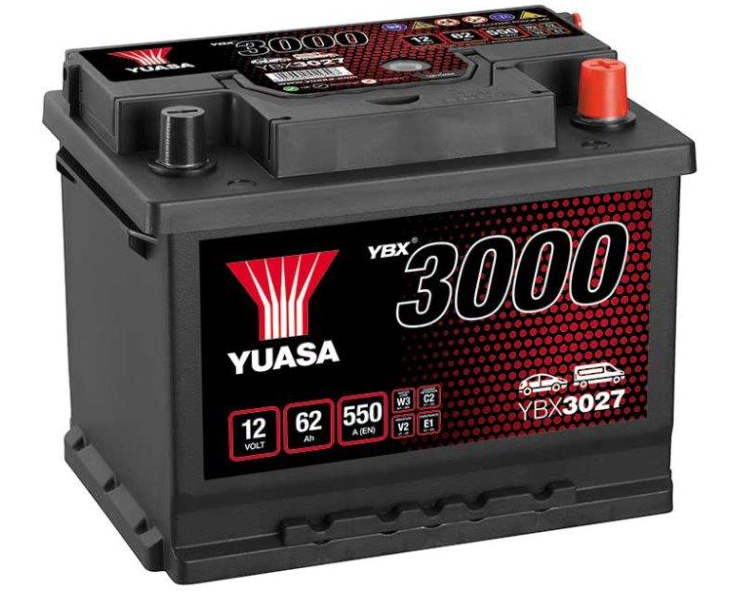 Akumulator YUASA Black 12V 62Ah 550A P+, YBX3027