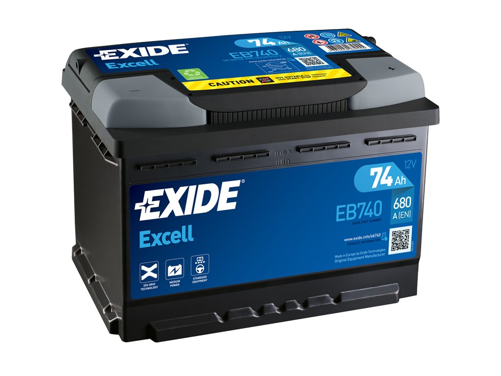 Akumulator Exide Excell 12V 74Ah 680A EB740