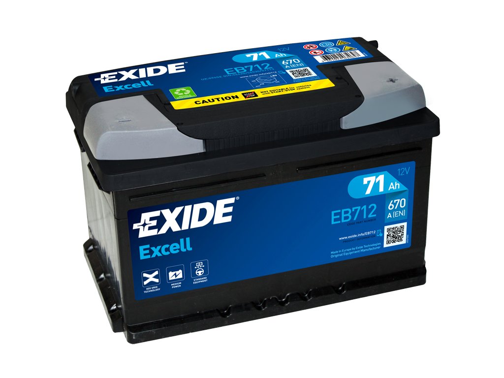 Akumulator Exide Excell 12V 71Ah 670A EB712