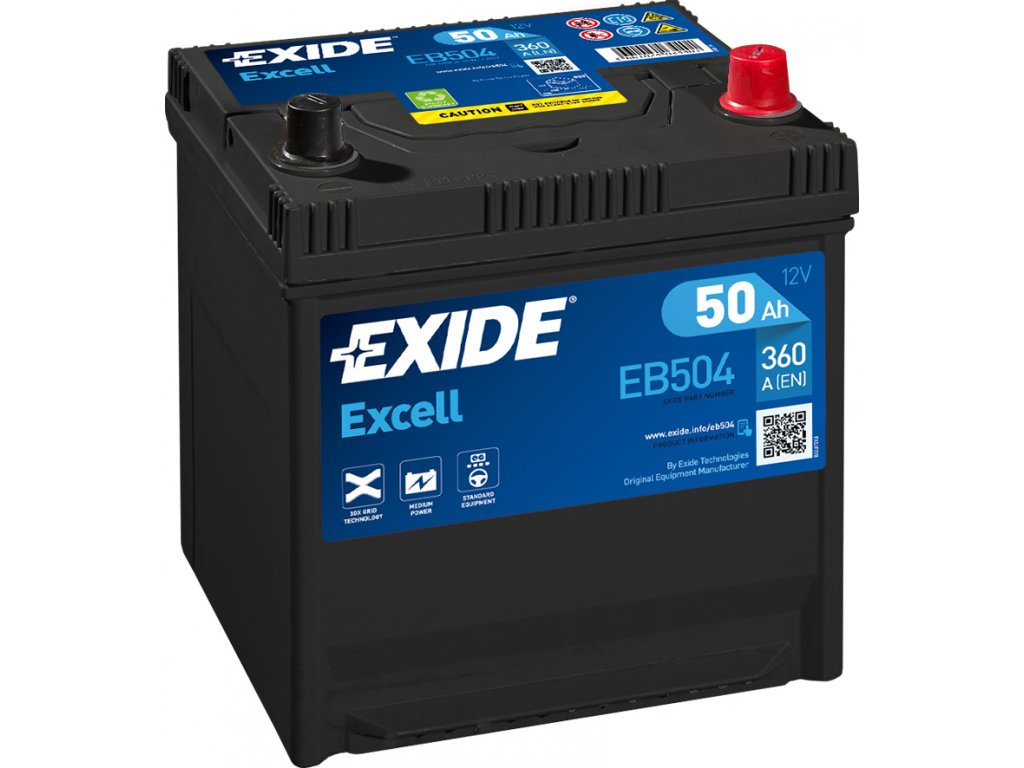 EXIDE EXCELL 12V 50AH 360A EB504