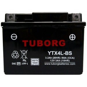Akumulátor Tuborg YTX4L-BS 12V 3,2Ah 60A AGM