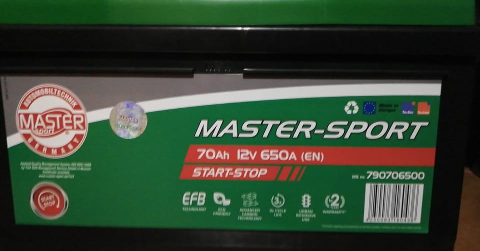Akumulátor Master-Sport EFB 12V 70AH 650A 790706500